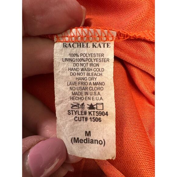 Rachel Kate Chevron Shift Dress M Retro Fall Colors 70s Style Geometric Print - Picture 8 of 8